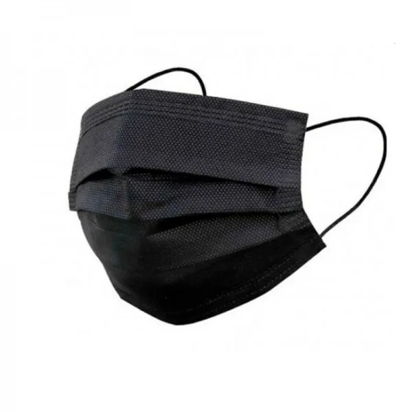 MASCARILLAS NEGRAS DESECHABLES 3 CAPAS 10 UDS