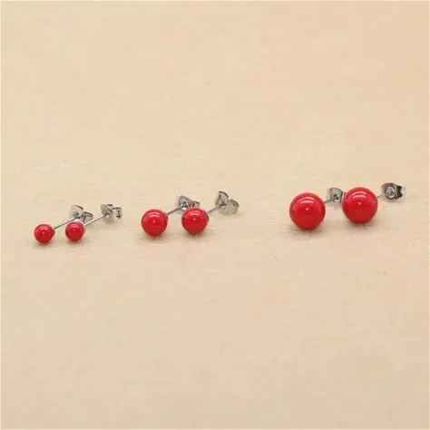 PENDIENTE PERLA ACERO 4MM (KM015)