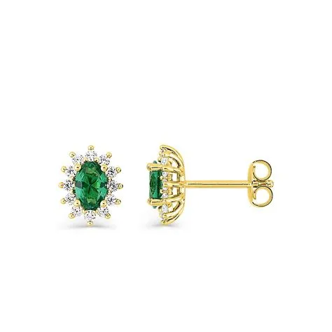 PENDIENTE BOTON CIRCONITA VERDE 3MM (KM019)