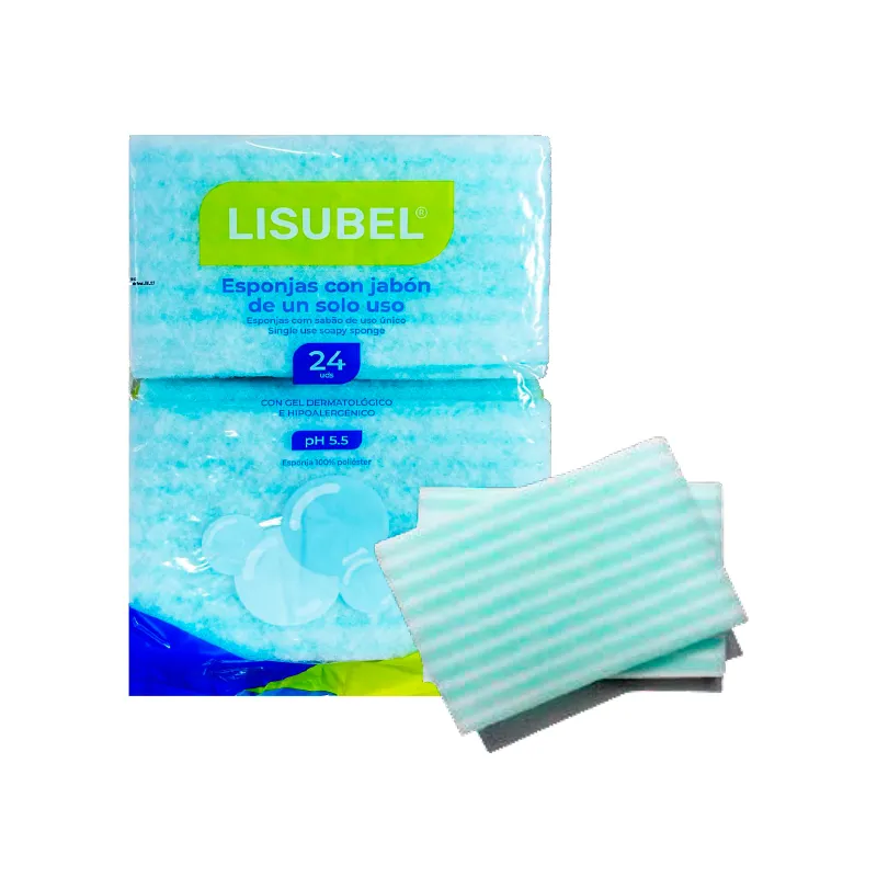 LISUBEL ESPONJA ENJABONADA DESECHABLE 24 ESPONJA