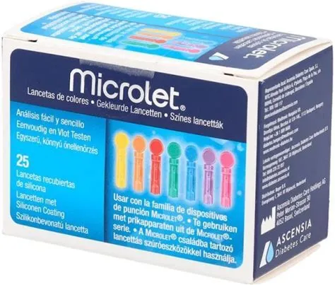 MICROLET DE COLORES LANCETAS 25 UNIDADES