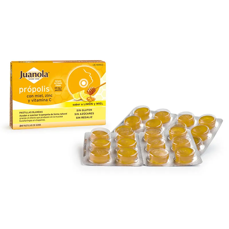 JUANOLA PASTILLAS BLANDAS PROPOLIS VIT C ZINC 24