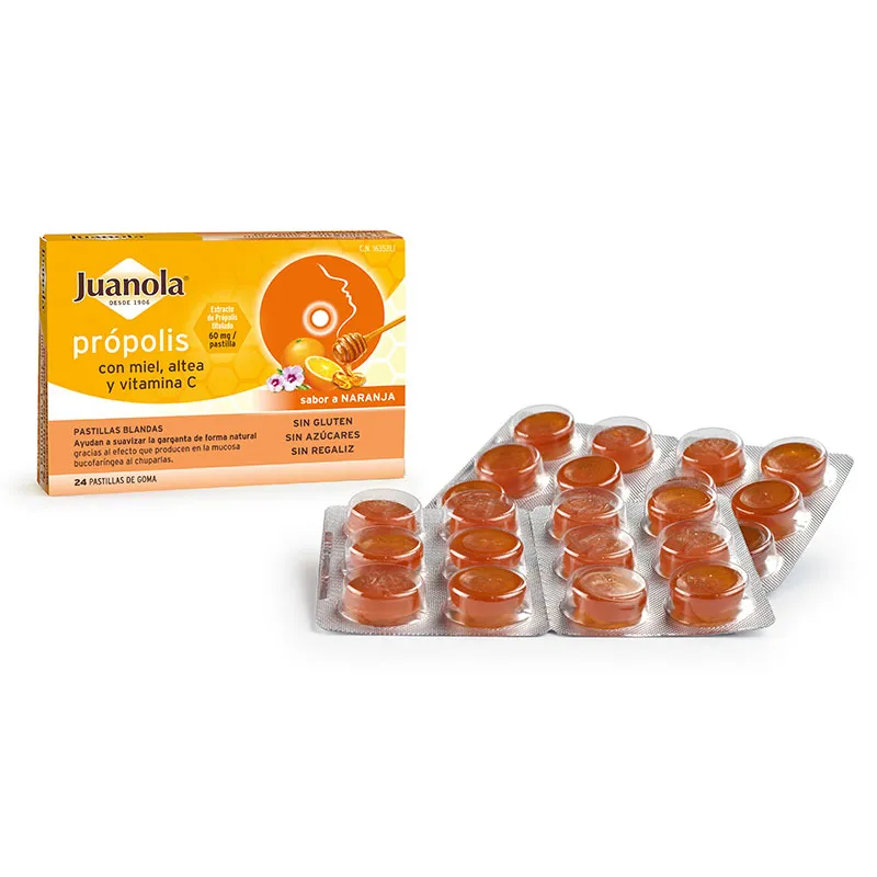 JUANOLA PROPOLIS PASTILLAS NARANJA 24 PASTILLAS