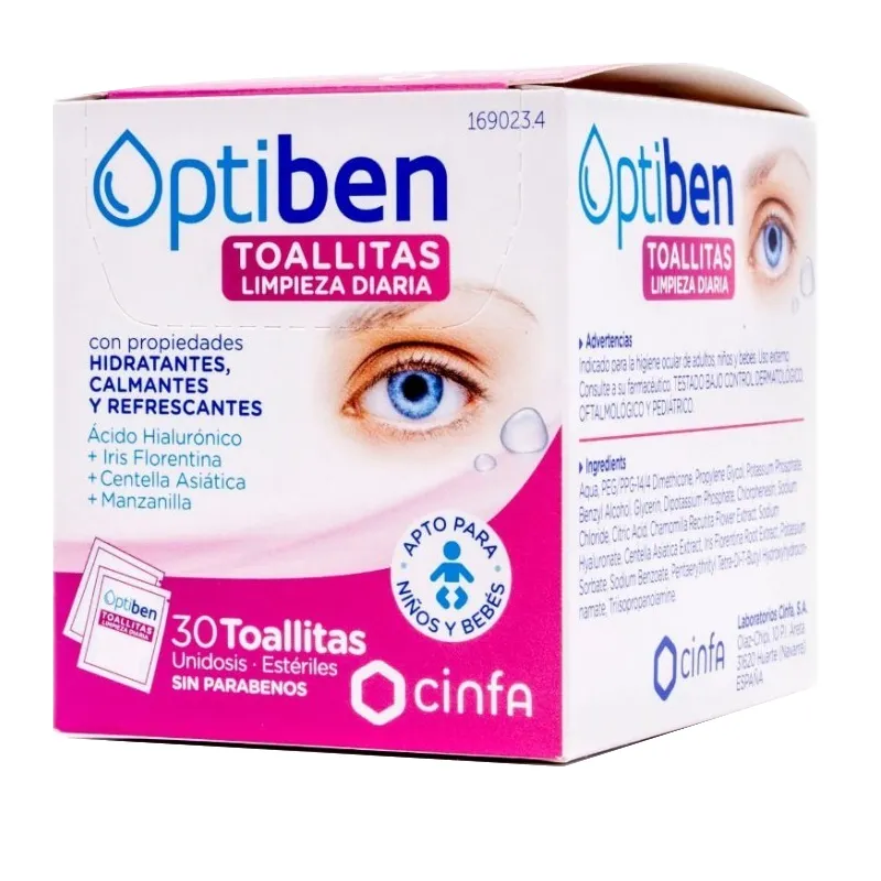 OPTIBEN TOALLITA CON LOCION LIMPIADORA HIGIENE 3