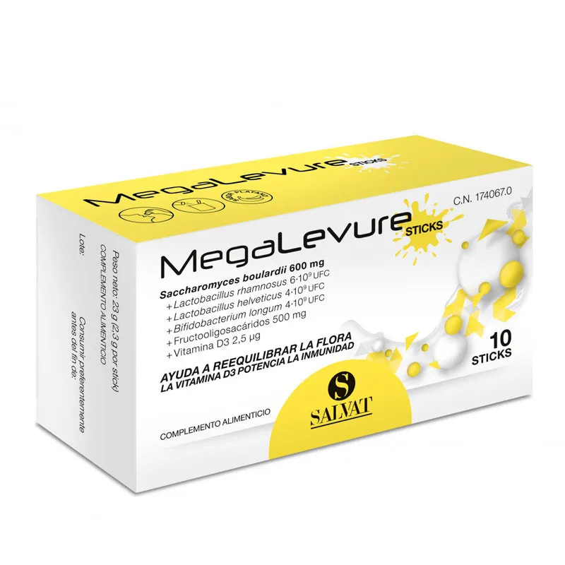 MEGALEVURE 10 STICKS SABOR PLATANO