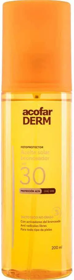 ACOFARDERM SPF 30 ACEITE SECO BRONCEADOR 1 ENVAS