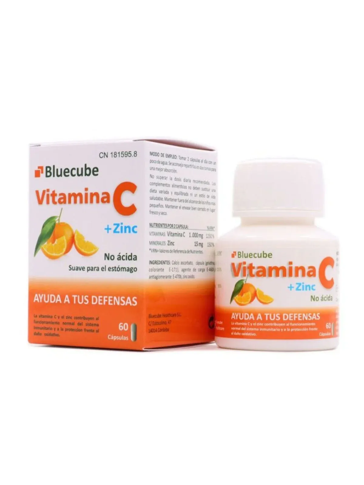 VITAMINA C+ ZINC BLUECUBE 60 CAPS
