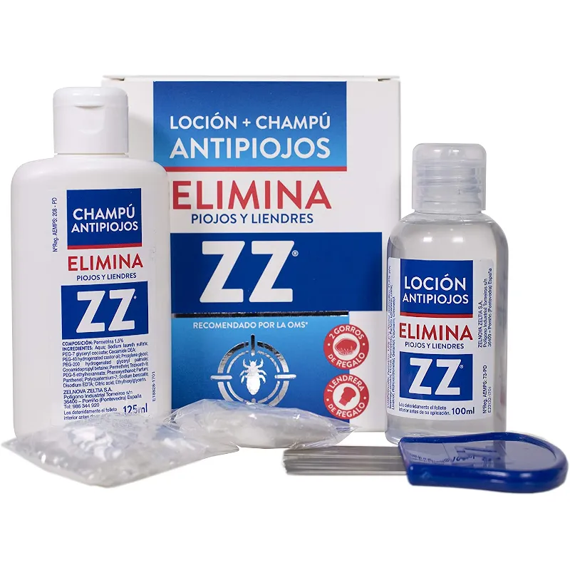 ZZ LOCION + CHAMPU ANTIPIOJOS 1 ENVASE 100 ML +1