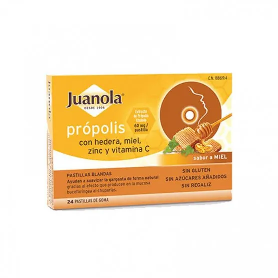 JUANOLA PROPOLIS HIEDRA PASTILLAS MIEL 24 PASTIL