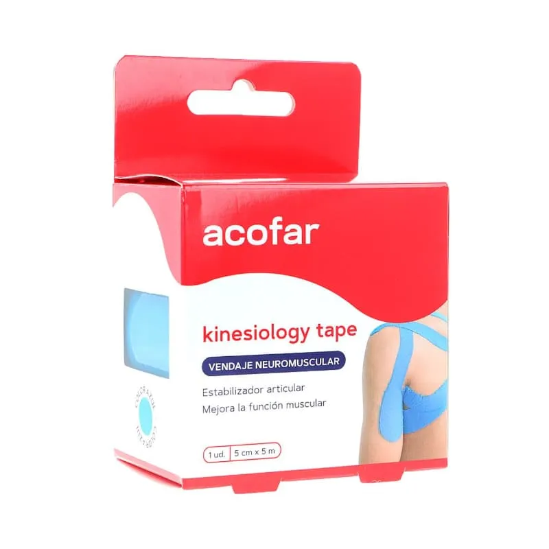 ACOFAR KINESIOLOGY TAPE VENDAJE AZUL 5 M X 5