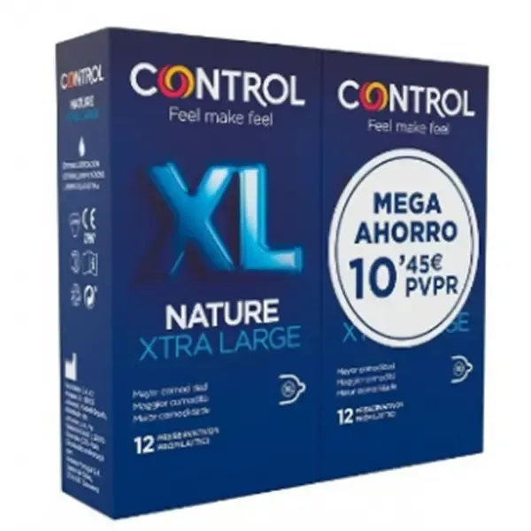CONTROL NATURE XL PRESERVATIVOS 12 + 12 UNIDADES