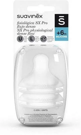 TETINA SILICONA FISIOLOGICA FLUJO S SUAVINEX 2 U