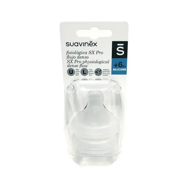 TETINA SILICONA FISIOLOGICA FLUJO L SUAVINEX 2 U
