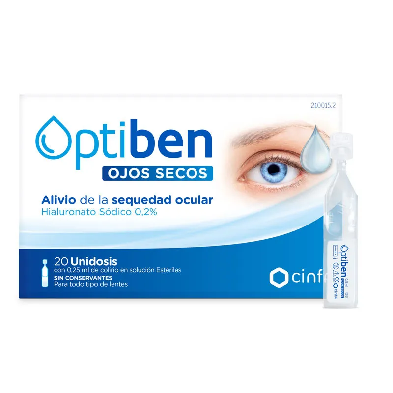 OPTIBEN GOTAS SEQUEDAD OCULAR 0.25 ML 20 AMP