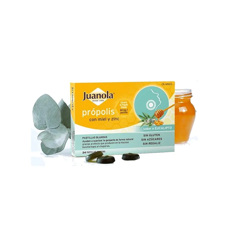 JUANOLA PROPOLIS MIEL Y ZINC 24 PASTILLAS DE GOM