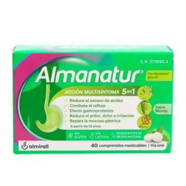 ALMANATUR 40 COMPRIMIDOS MASTICABLES SABOR MENTA