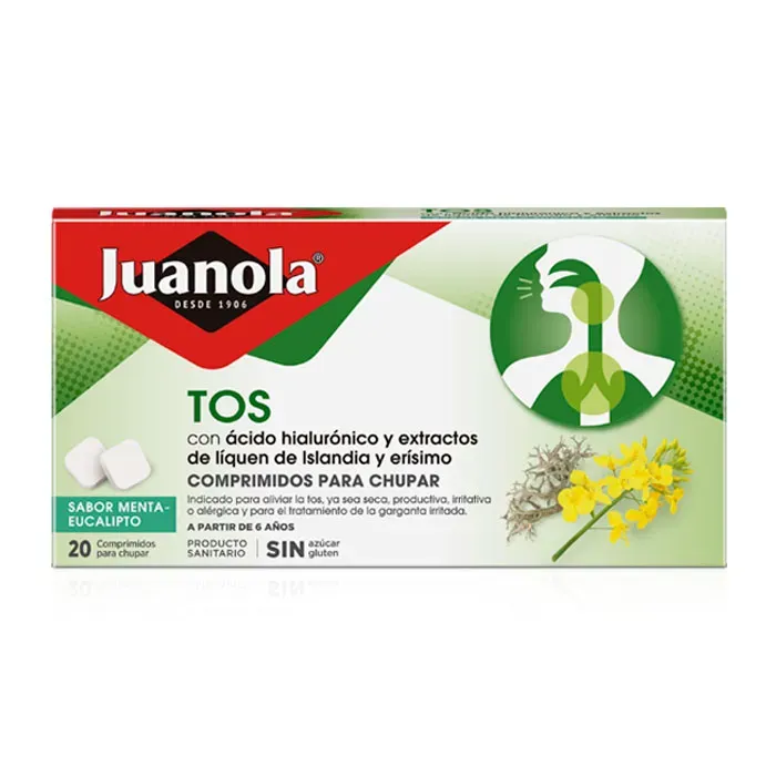 JUANOLA TOS 20 COMPRIMIDOS PARA CHUPAR SABOR MEN