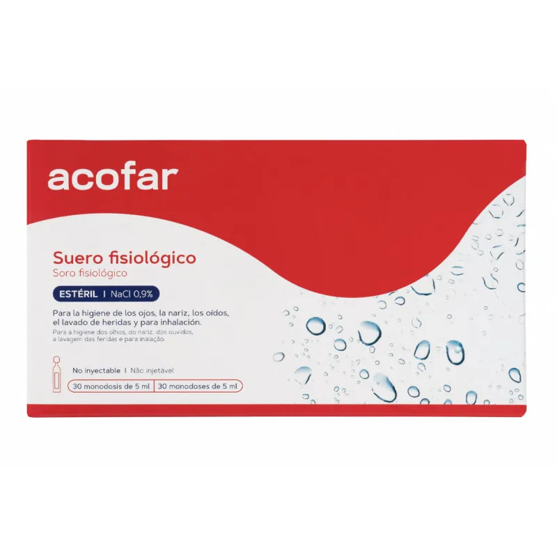 ACOFAR SUERO FISIOLOGICO MONODOSIS 5 ML 30 U