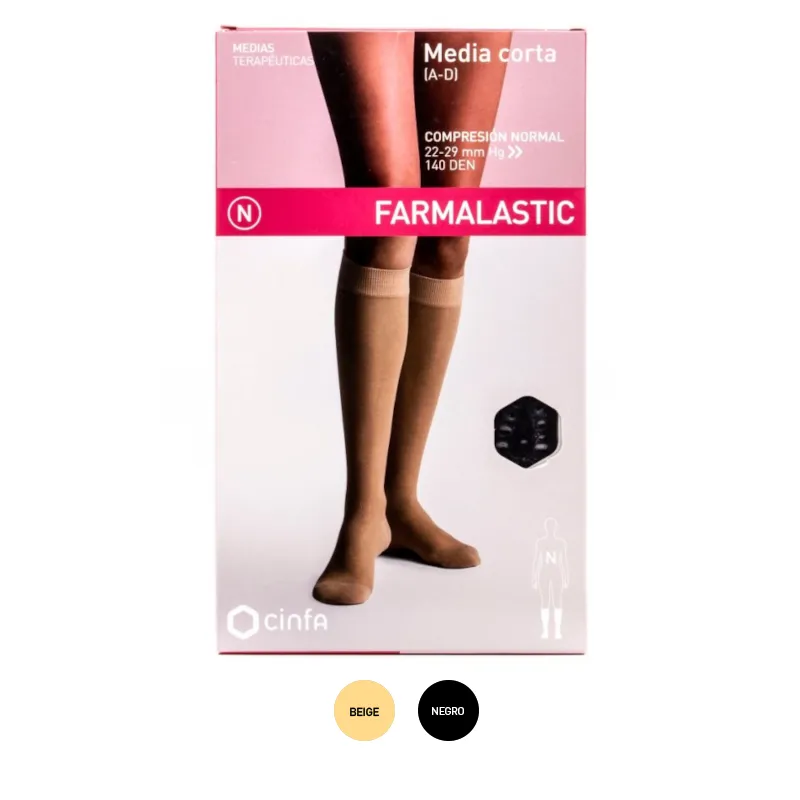 MEDIA CORTA (A-D) COMP NORMAL FARMALASTIC NEGRA
